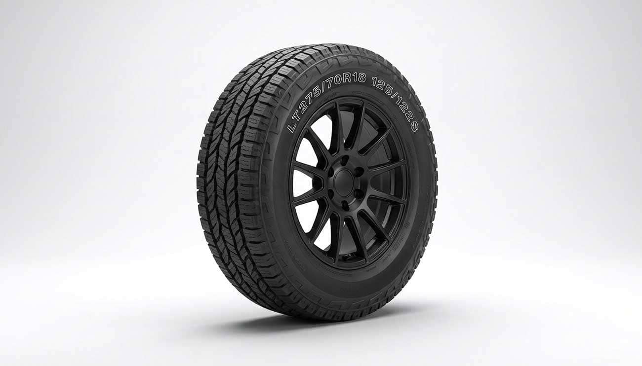 275/70R18 truck tire on black SUV wheel