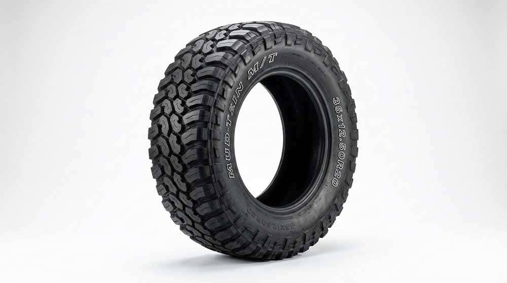 35 inch mud-terrain tire with aggressive tread pattern for challenging off-road conditions