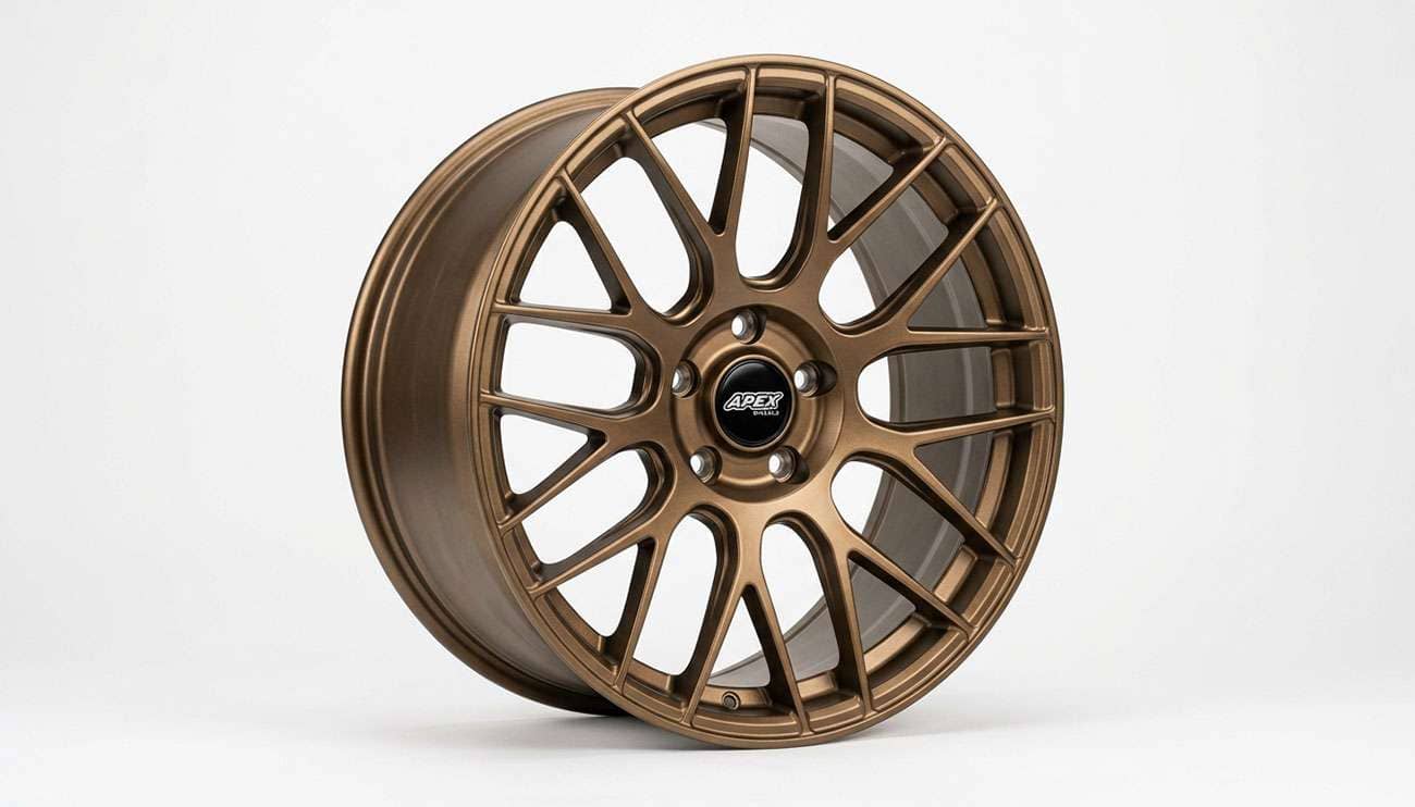 Sport-compact wheel with a 5x100 bolt pattern shown in a studio