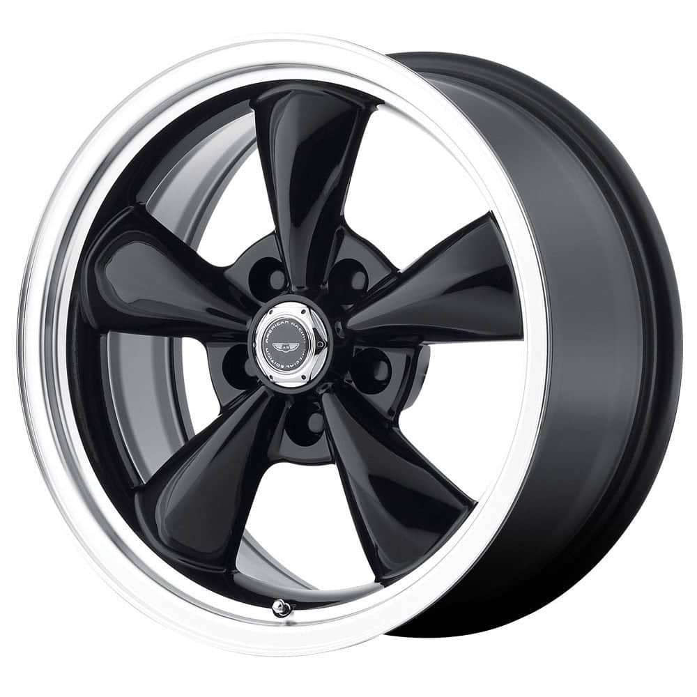 American Racing AR105M Torq Thrust M wheel in gloss black with machined lip