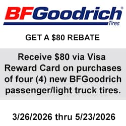 BFGoodrich Tires Rebate