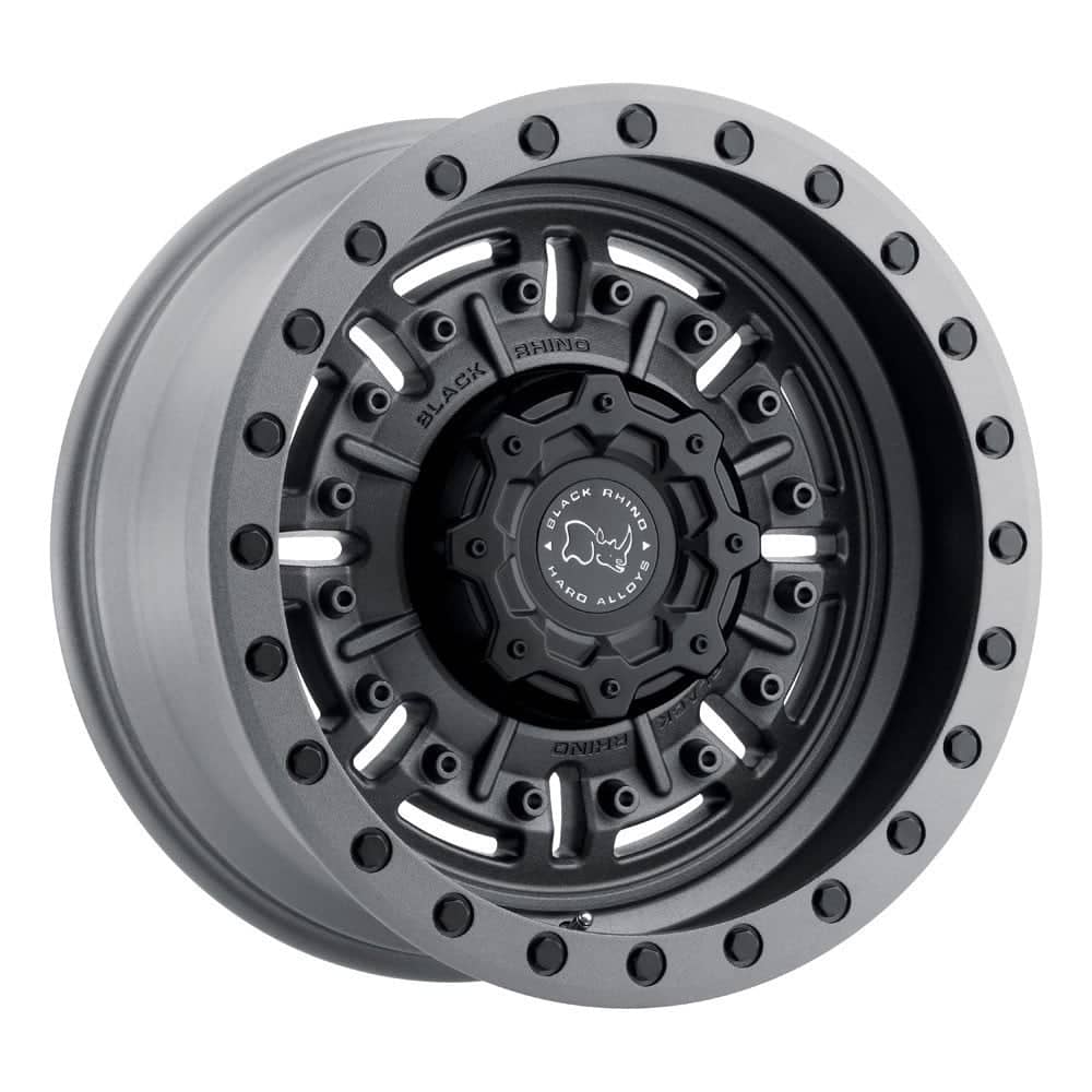 Black Rhino Abrams Textured wheel in matte gunmetal finish for black trucks and SUVs