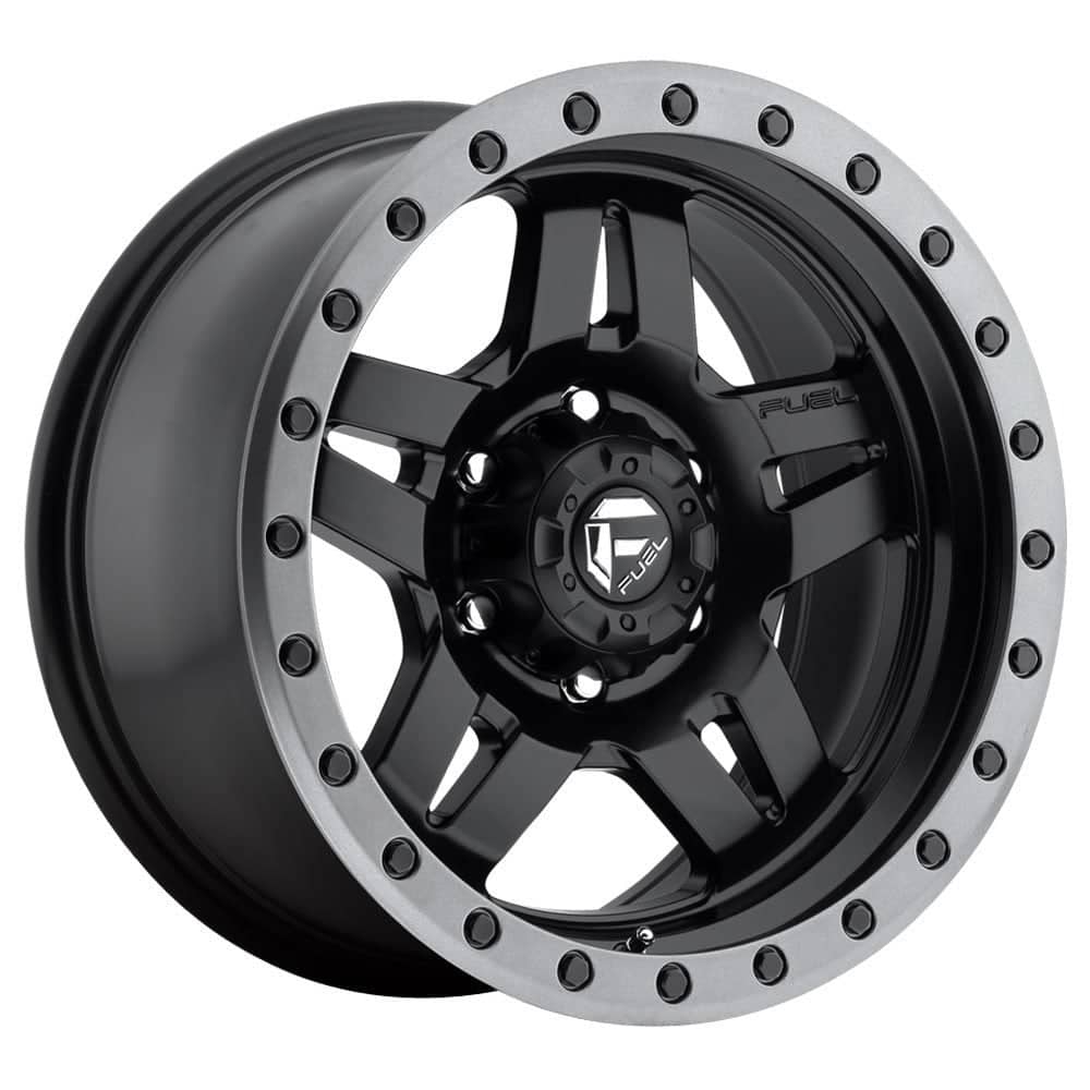 Fuel Anza D557 matte black 6x135 wheel on a clean white seamless studio backdrop