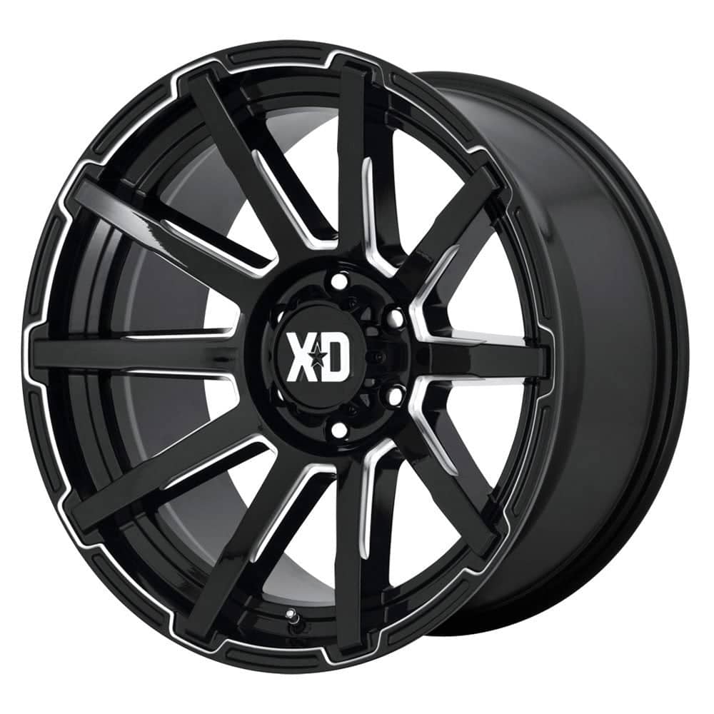 XD Series XD847 Outbreak wheel in gloss black milled finish