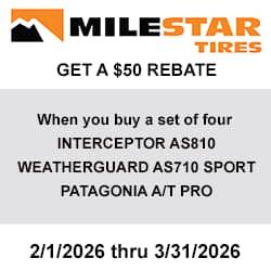 Milestar Tires Rebate