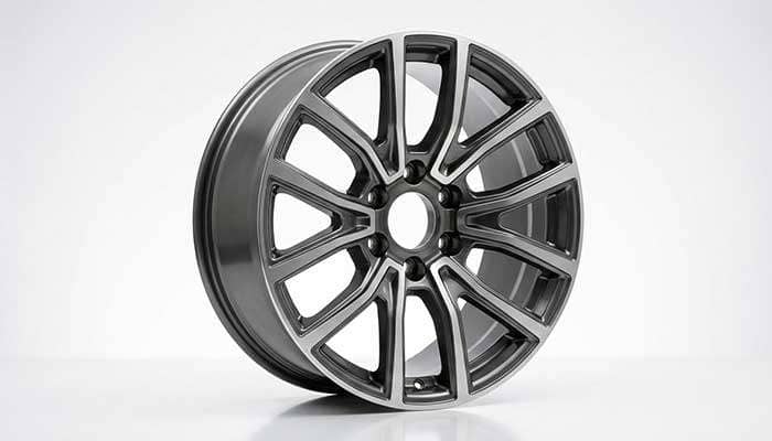 Cast aluminum truck wheel with intricate spoke design showing affordable styling options