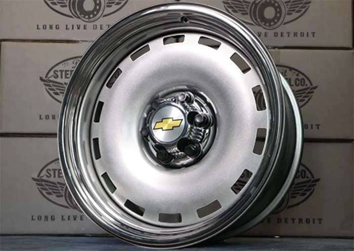 Detroit Steel Delray wheel with raw steel finish