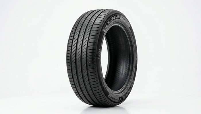 Purpose-built electric vehicle tire photographed in a studio