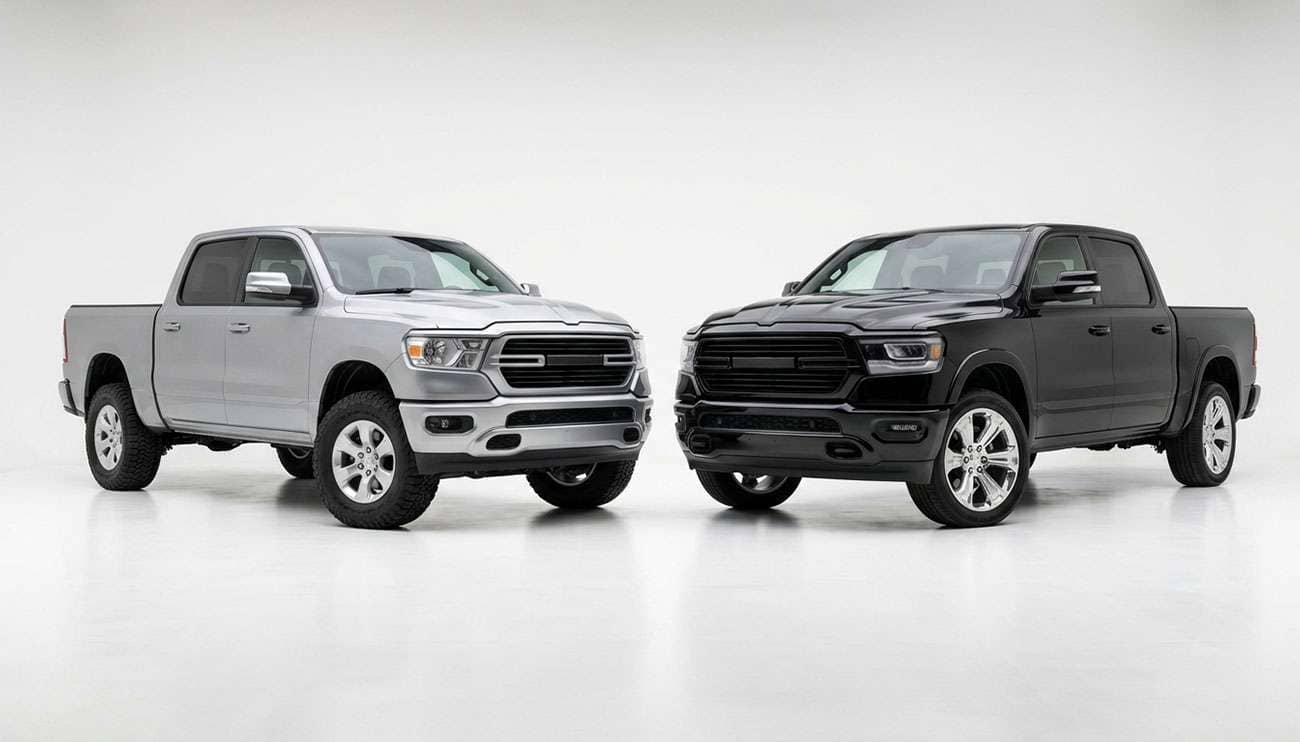 Two full-size half-ton pickups on 18-inch and 20-inch factory wheel and tire packages
