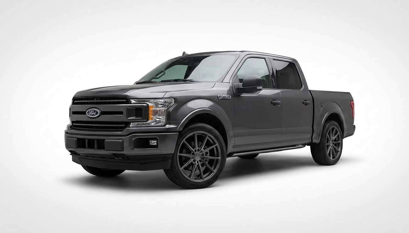 Ford F-150 pickup truck with aftermarket performance wheels showcasing wheel upgrade options