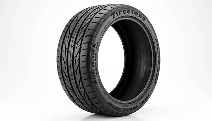 Modern Firestone Firehawk Wide Oval Indy 500 performance tire