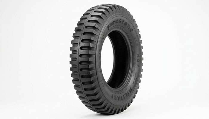 Firestone NDT Military bias-ply tire in classic 600-16 restoration size