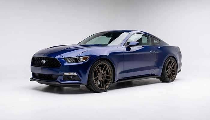 Ford Mustang with aftermarket wheels