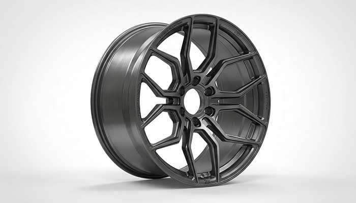 Forged aluminum truck wheel showcasing high-pressure manufacturing and premium finish