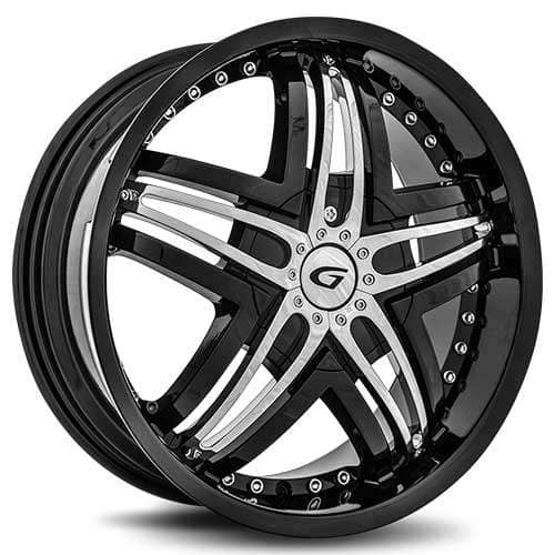 Gianna Blitz wheel showcasing five-split-spoke design with chrome finish and customizable center insert