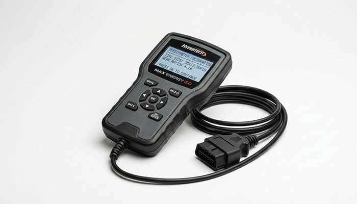 A handheld vehicle tuner programmer used to recalibrate a speedometer