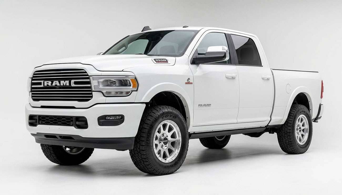 Ram 3500 on Method MR709 HD Bead Grip 20x9 machined silver wheels with Toyo Open Country A/T III LT35x12.50R20 Load Range F tires