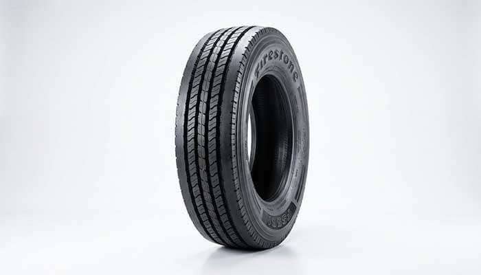 Highway truck tire with rib-style tread pattern for fuel efficiency