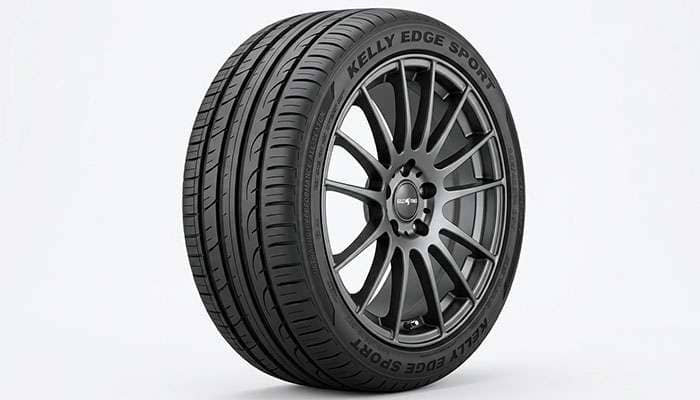 Kelly Edge Sport performance tire mounted on a sporty alloy wheel