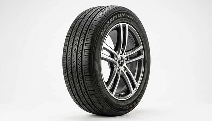 SUV touring tire mounted and ready for a crossover application