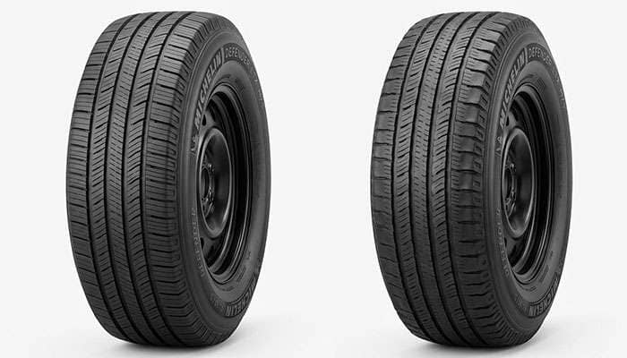 Comparison of even tread wear and scalloped cupping wear on a Michelin Defender LTX M/S truck tire