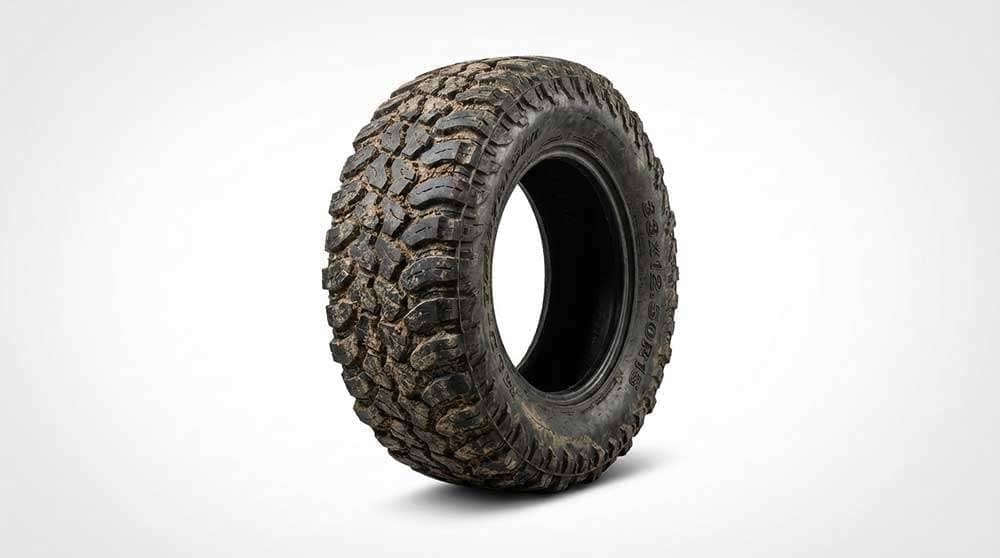 Mud terrain tire with aggressive tread pattern for off-road use