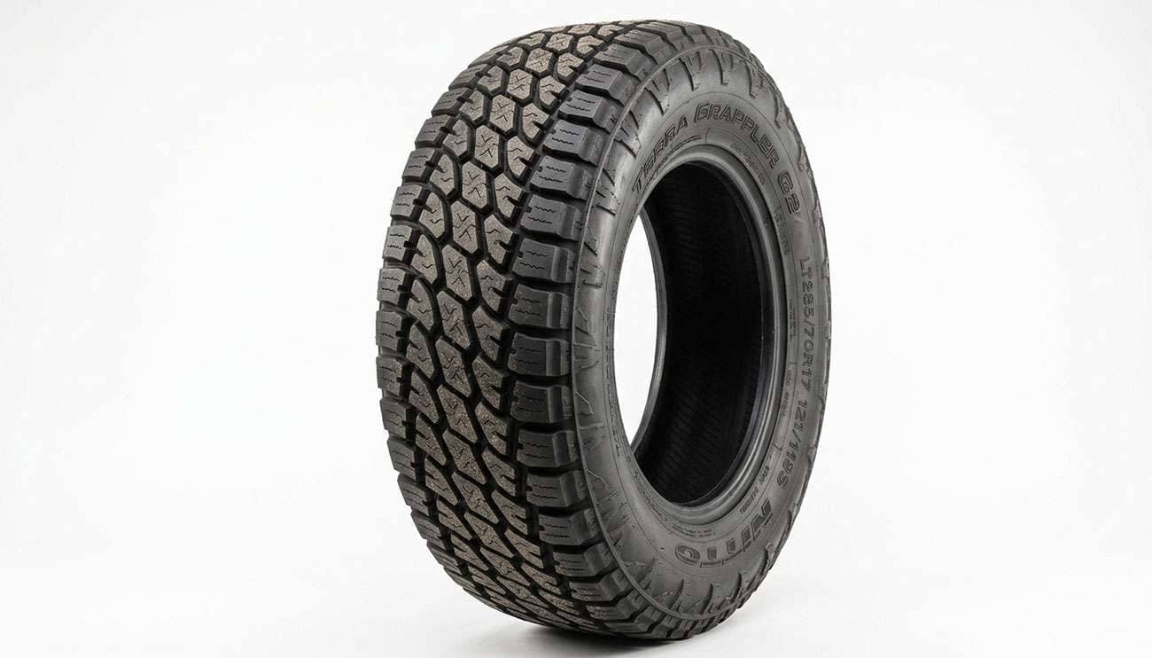 Nitto Terra Grappler G2 all-terrain tire showing its tread pattern and textured sidewall