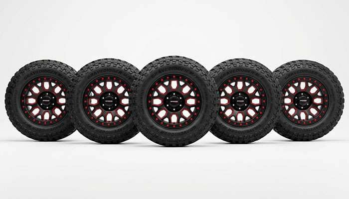 Review of Off-Road Monster wheels featuring various black and red rugged wheel designs for off-road vehicles