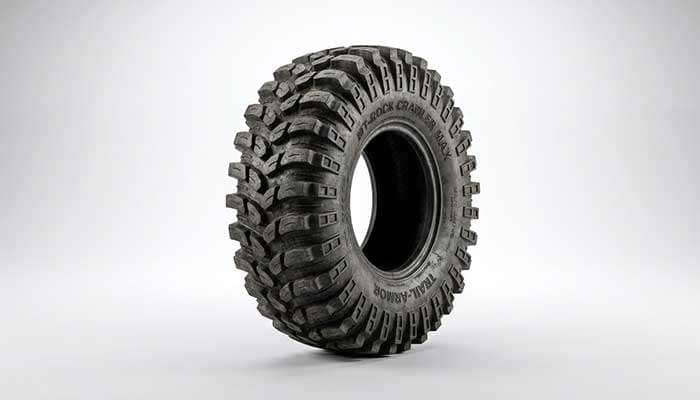 Off-road tire with extreme tread depth for rock crawling and trail use