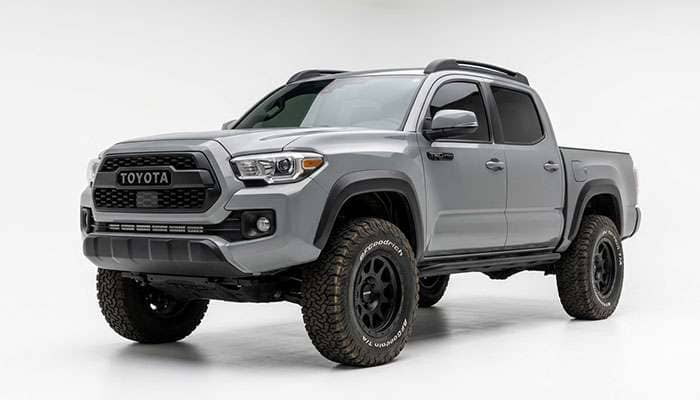 Off-road truck with a wide negative-offset stance from 17x9 wheels filling the fenders