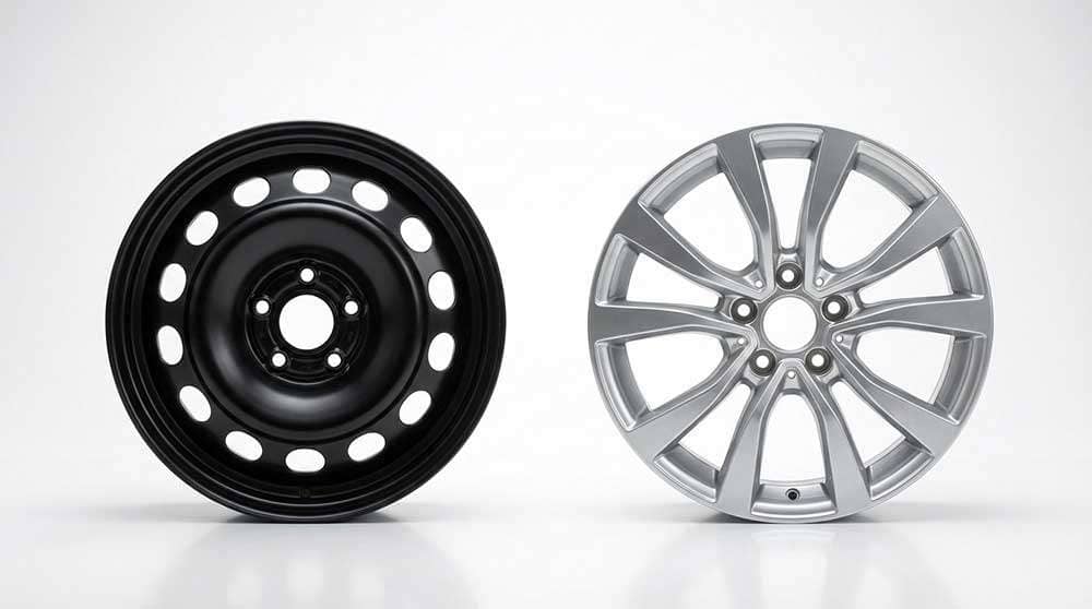 Comparison of steel and alloy wheels highlighting pros and cons for buying decisions