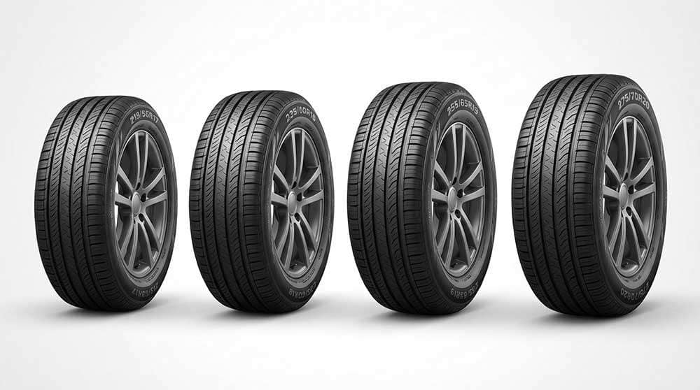 Side-by-side comparison of different tire sizes showing dimension differences