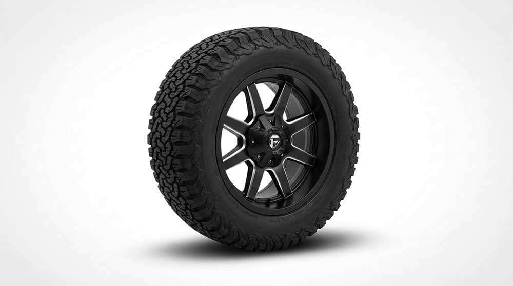 Fuel Wheels Maverick matte black milled 17x8.5 wheel with 32mm offset mounted on 97-06 Jeep Wrangler TJ tire