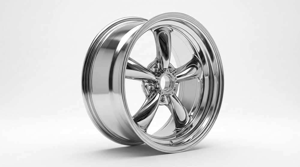 Chrome American Racing TORQ THRUST M 17x9 wheel with 24mm offset for 05-09 Mustang GT and V6 models