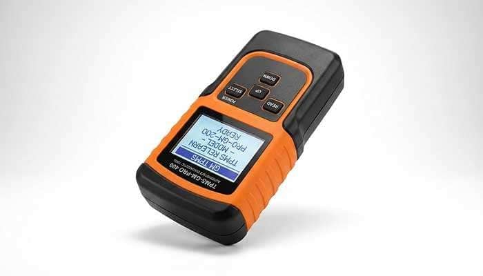 Orange and black MOCATEC TPMS activation tool for GM vehicles with model EL-50448 OEC-T5 shown on white background