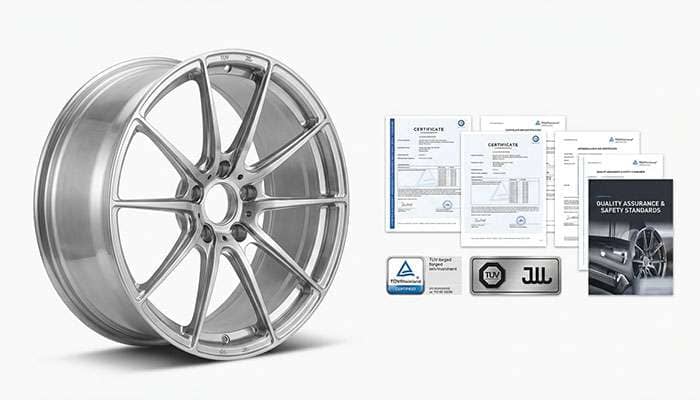 Two TUV certification documents confirming HRE Performance Wheels compliance with German and international road traffic and quality management standards