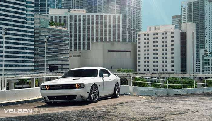 Velgen VF5 flow formed split-spoke wheel in satin black finish