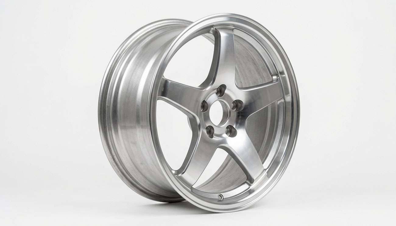 17x8 alloy wheel shown at an angle with the rim width visible across the barrel