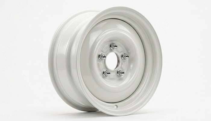 Wheel Vintiques OE-style steel wheel in a body-color powder coat finish