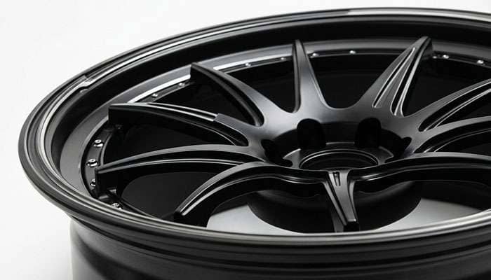Close-up of XXR aggressive concave spoke profile and lip