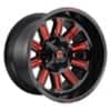 Fuel Hardline D621 18x9 5x114.3/5x127 1 ET 78.1 CB Gloss Black with Candy Red (D62118902650)-1
