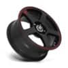 Motegi MR116 Matte Black w/Red Racing Stripe-2