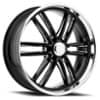 Resto Maverick 24x9 6x139.7 25 ET 106.1 CB Gloss Black/Milled/Diamond Cut Lip (R1032490846013)-1