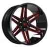 Vision 363 Razor 20x10 5x139.7 -25 ET 108 CB Gloss Black Milled Spoke with Red Tint (363-20085GBMR-25)-1