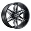 Vision 363 Razor 20x10 5x150 -25 ET 110.2 CB Gloss Black Milled Spoke (363-20050GBMS-25)-1