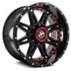 XF Off-Road XF-217 Gloss Black w/ Red Inserts (XF217209051397150+12GBRISXFR)-1