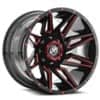 XF Off-Road XF-218 22x12 6x135/6x139.7 -44 ET 108 CB Gloss Black Red Milled (XF21822126135139744GBMLR)-1