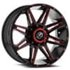 XF Off-Road XF-220 22x10 5x127/5x139.7 -24 ET 78.1 CB Gloss Black Red Milled (XF22022105127139724GBMLR)-1