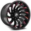 XF Off-Road XF-224 26x14 5x139.7/5x150 -76 ET 110.3 CB Gloss Black Red Milled (XF22426145139715076GBMLR)-1
