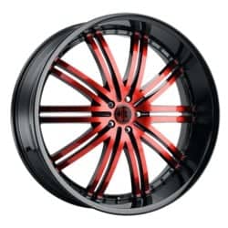 2Crave Number 11 24x10 Blank 5 Lug / Blank 6 Lug 15 ET 78.3 CB Gloss Black / Red Face